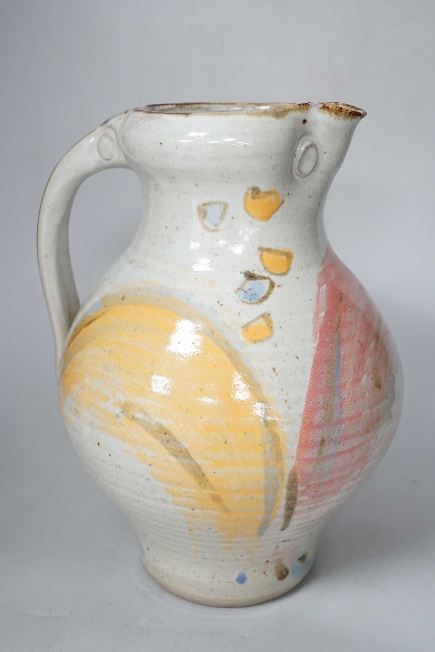 A Roger Cockram Studio pottery jug, 31cm high